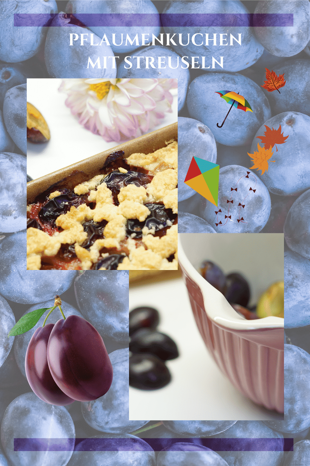 Rezept für schnellen Pflaumenkuchen mit Streuseln + Video