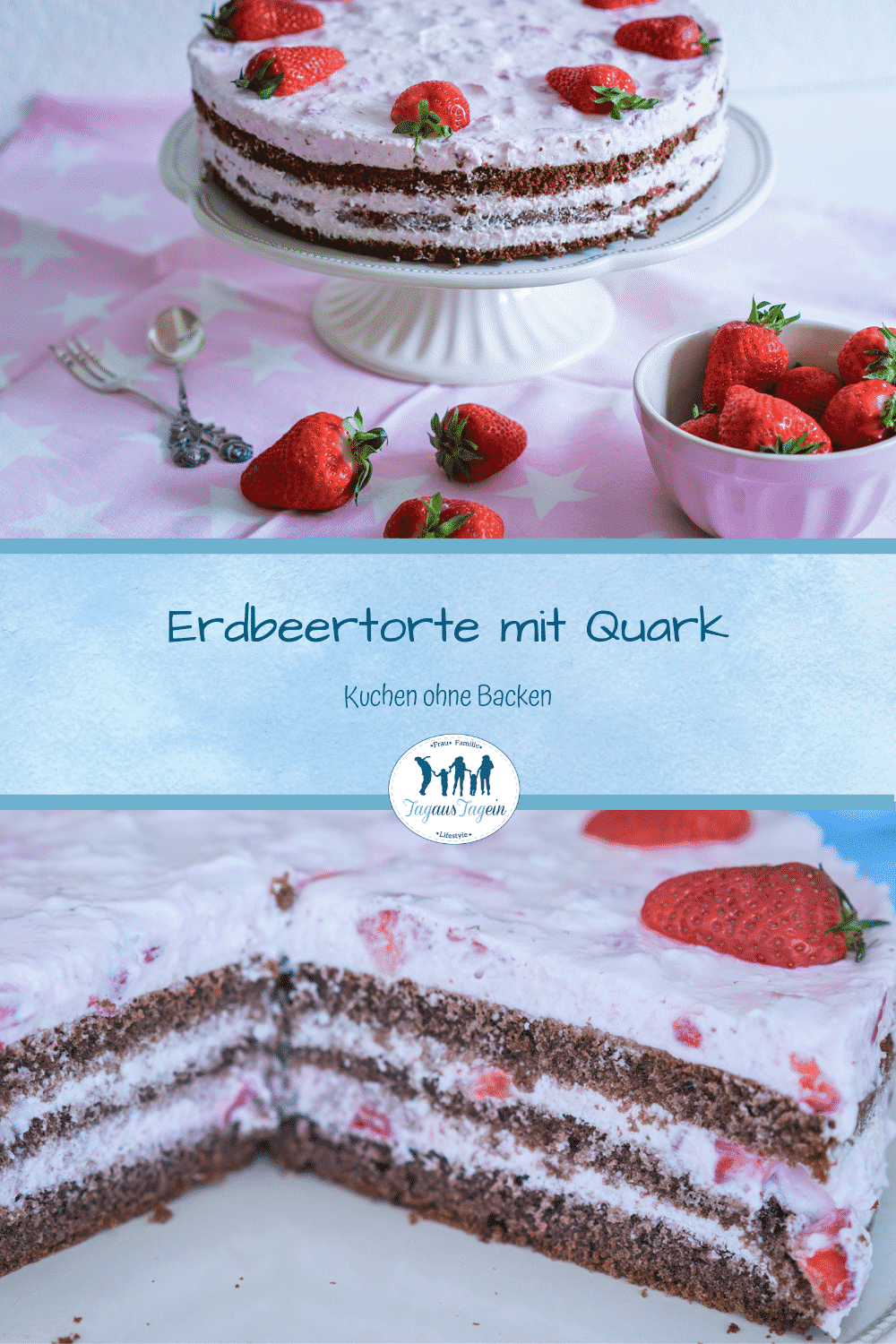 Einfache Erdbeertorte mit Quark Erdbeerkuchen ohne backen Einfache Erdbeertorte mit Quark Erdbeerkuchen ohne backen