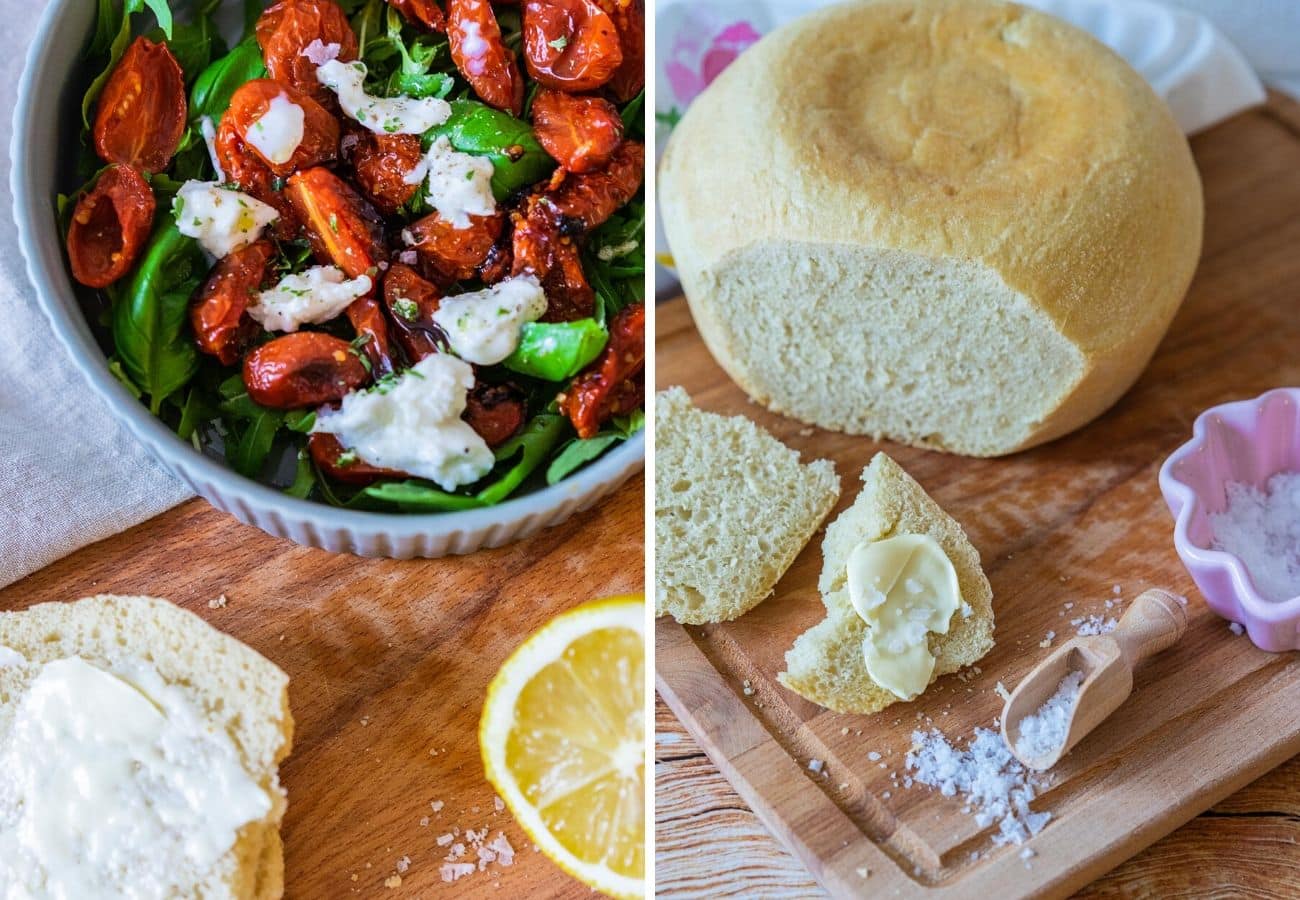 Mozzarellasalat &amp;quot;caprese&amp;quot; &amp; leckeres Toskana Brot